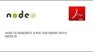 How to generate a PDF Document with NODEJS