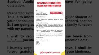 School leave application for going outstation #applicationletter