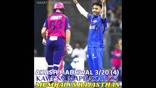 Akash Madhwal Bowling Mi vs Rr Ipl Best Yorker Unbelievable cricket️