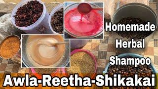 Homemade Awla-Reetha-Shikakai Herbal Shampoo || Ghar Pe Banaye Bazar Jaisa Shampoo || Golden Shampoo