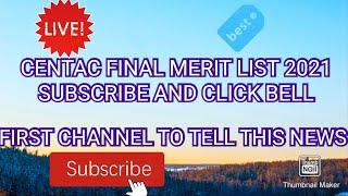 CENTAC FINAL MERIT LIST  VERY IMPORTANT NEWS SUBSCRIBE AND CLICK BELL BUTTON