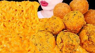 【咀嚼音】チーズカルボプルダックポックンミョン、チキン、チーズボール CARBO FIRE NOODLES, CHICKEN, CHEESE BALL｜EATING｜ASMR MUKBANG｜먹방