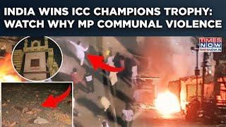 India Wins ICC Champions Trophy: Communal Violence On Cam In Indore, Mhow| Watch| MP Police Says...