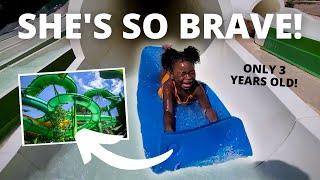 WATERPARK IN MEXICO | 3 year old goes on big slides!