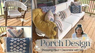 Porch Design | Patio Furniture + Shopping Haul | Decorate w/Me | New Construction Home|House to Home