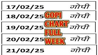 17..02..2025 TO 21..02..2025 GOPI CHART || KALYAN WEEKLY GOPI CHART