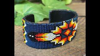 Native American Beaded Cuff Bracelet -Navajo (ij310)