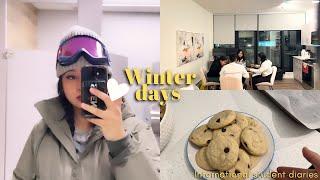 Winter days in Canada ️| International student diaries ~ snowboarding, night in with friends 