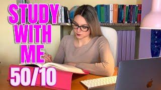 STUDY WITH ME in real time pomodoro 50/10 | 4 hours | Campfire sound, talk during breaks