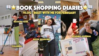 MONTHLY RESET VLOG | Cleaning, Pampering, Reading Journal, Notion Tour, Book Shopping & Book Haul