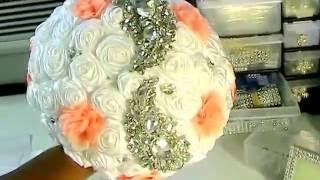 #1 How To DIY Brooch Bouquet  No Wires Easy Bling  Wedding Project