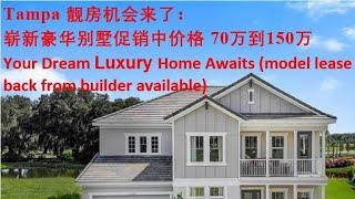 Tampa  崭新豪华别墅促销中Your Dream Luxury Home Awaits (model lease back from builder available)