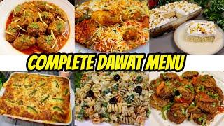 Complete Dawat Menu Recipe | Perfect Dawat Special Recipe For Family Dinner By Tasty Food With Maria