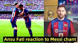 Ansu Fati reaction to Barca fans chanting Messi during Barcelona vs Mallorca