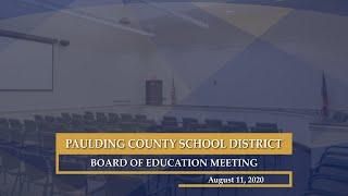 August 11, 2020 Paulding County School District Board of Education Meeting