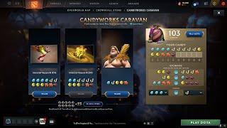 DOTA 2 | 40 Candy Caravan Re Rolls | Hunt for Arcana