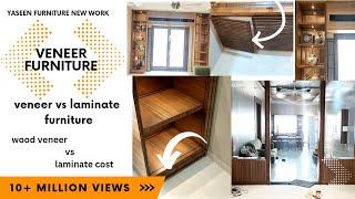 veneer finish/wood veneer vs laminate cost//veneer finish tv unit/ veneer flush door | Veneer finish