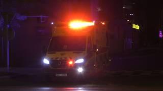 European Ambulance w. Red / Blue Lights and Wail Siren