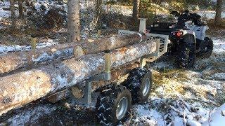 ATV Logging | Can-am Outlander & Log Trailer