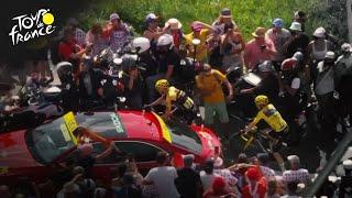 Chaos ensues when car stalls Stage 17 of Tour de France | Cycling on NBC Sports