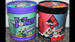 The Joker Mint Cookie Madness & Harley Quinn Cherry Chocolate Diamond Daze Ice Cream Review