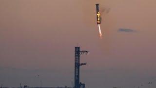 SpaceX Starship launch: Mechanical arms catch rocket booster back at the launch pad