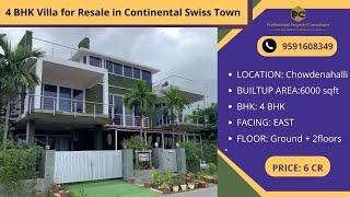 Luxury Villa for Resale in Continental Swiss Town Chowdenahalli Bangalore/ call: 9591608349