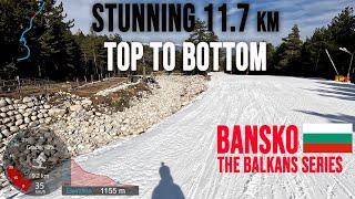 [4K] Skiing Bansko, Stunning 11.7 km Top to Bottom Before the Big Melt, Bulgaria, GoPro Hero11