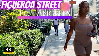 Exploring Figueroa Street Los Angeles [4K] Walking Tour‍️