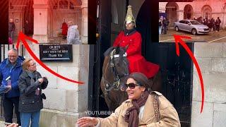 STAY BACK FOOLS! KING’S GUARD SHOUTS AT TWO PEOPLE!