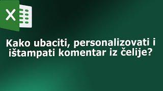 Poslovni excel  -  Upotreba komentara