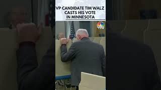 Democratic Vice-Presidential Candidate Tim Walz Casts His Ballot | US Elections | N18G | CNBC TV18