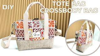 Idea To Make a Tote Bag Into Crossbody Bag | How To Make a Tote Bag Into Crossbody Bag