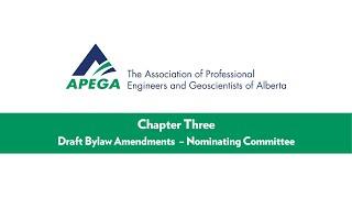 Chapter 3: Draft Bylaw Amendments – Nominating Committee