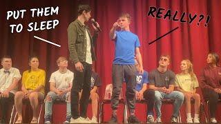 Hypnotizing a Volunteer to Become the Hypnotist | High School Stage Hypnosis Show