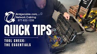 Tools Onsite for Network Data Cabling Techs Review - BridgeCable.com Tool Check - Supplied New Hires