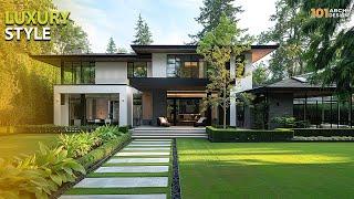 Sophisticated Modern Luxury House Architecture with Minimalist Landscaping