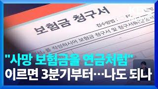 "사망보험금을 매달 연금처럼"…이르면 3분기부터 / KBS  2025.03.11.