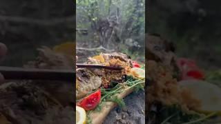 The Ultimate Primitive Cooking & Fishing Experience #shorts