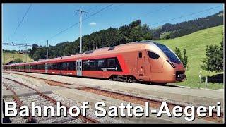 Schweizerische Südostbahn SOB (Alter) Bahnhof Sattel-Aegeri, Kanton Schwyz, Schweiz 2022