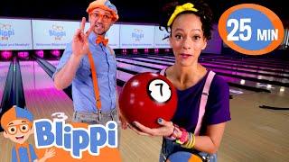 Blippi and Meekah's Bowling Ball Blast | Blippi | Educational Videos For Kids