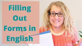 Personal Information and Filling Out Forms in English