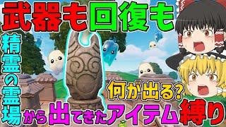 【フォートナイト】武器も回復も精霊の霊場から出てきたアイテムしか使えない縛りに挑戦！はたしてビクロイできるのか！？【ゆっくり実況】