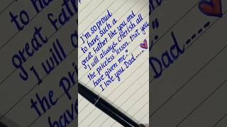 Father's Love  || #shortsfeed #ytshorts #art #handwriting #cursive #love