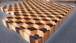 Crafting Custom Cube Cutting Boards - 18x32"