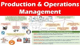 Production and Operations Management - Understanding the concept.