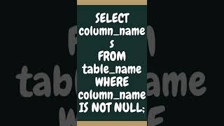 Learn sql in less than one minute (Not null)