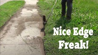 How To Edge Over Grown Sidewalks with a Trimmer Geek To Freak Style