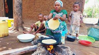 Morning Routine of a Young African Mum #cooking village food for Breakfast