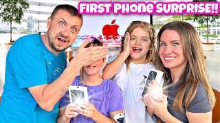 Surprising Our 8 & 11 Year Old With FIRST Phone!